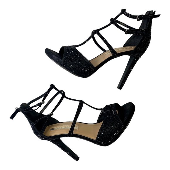 AUDREY BROOKE Women’s Black Nicole Strap Stiletto Peep Toe High Heel Shoe Size 8 - Picture 11 of 11